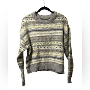 American Eagle Fair Isle Sweater Women's Crew Size M Cabincore Cottage (1053)